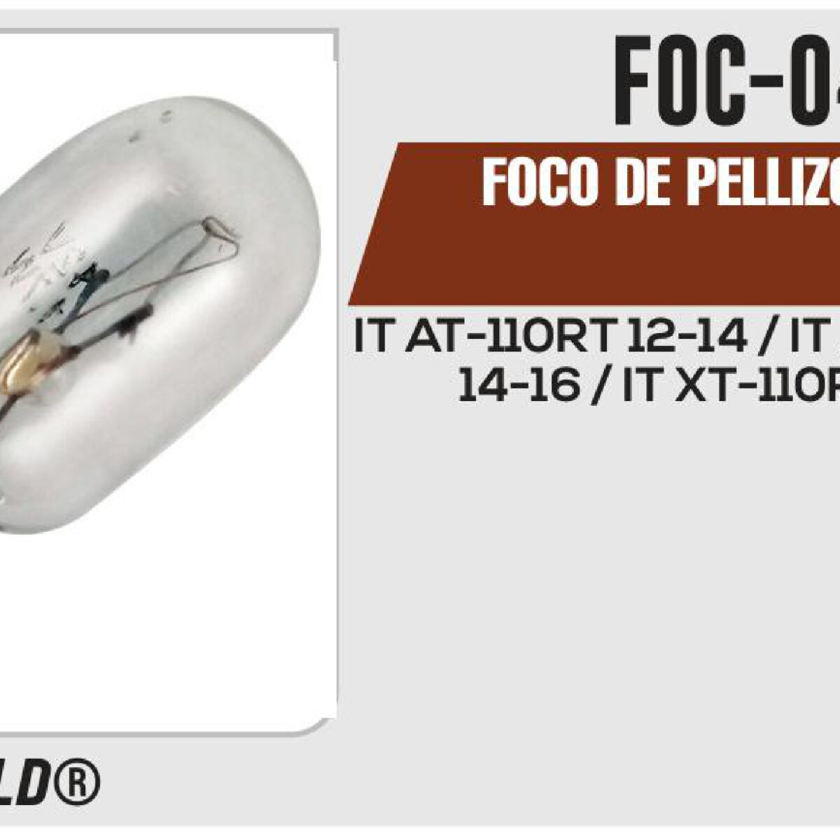 FOCO DE PELLIZCO 12Vcc Empaque (10 piezas)