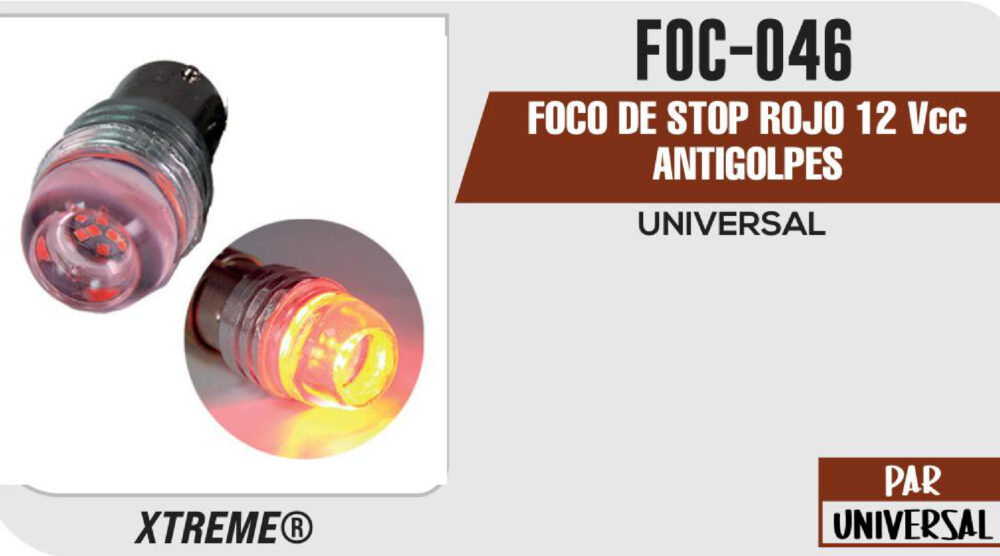 FOCO DE STOP ROJO 12Vcc ANTIGOLPES