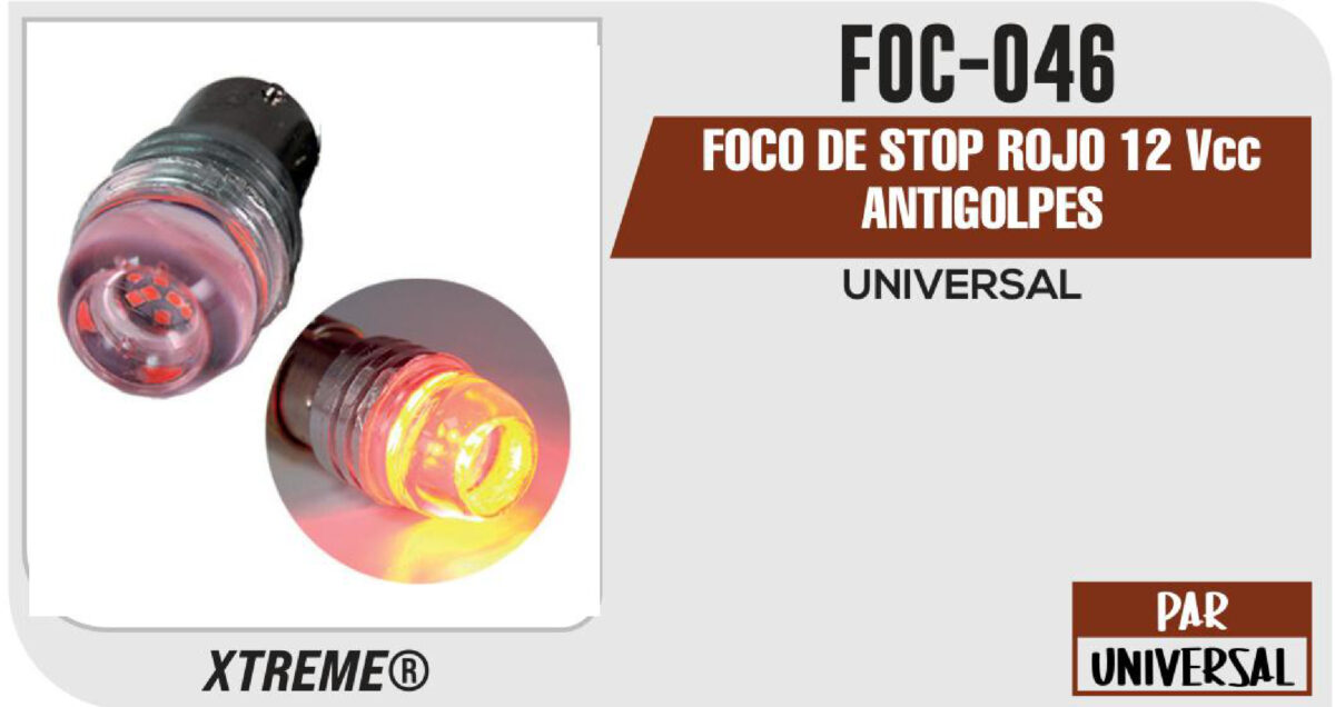 FOCO DE STOP ROJO 12Vcc ANTIGOLPES