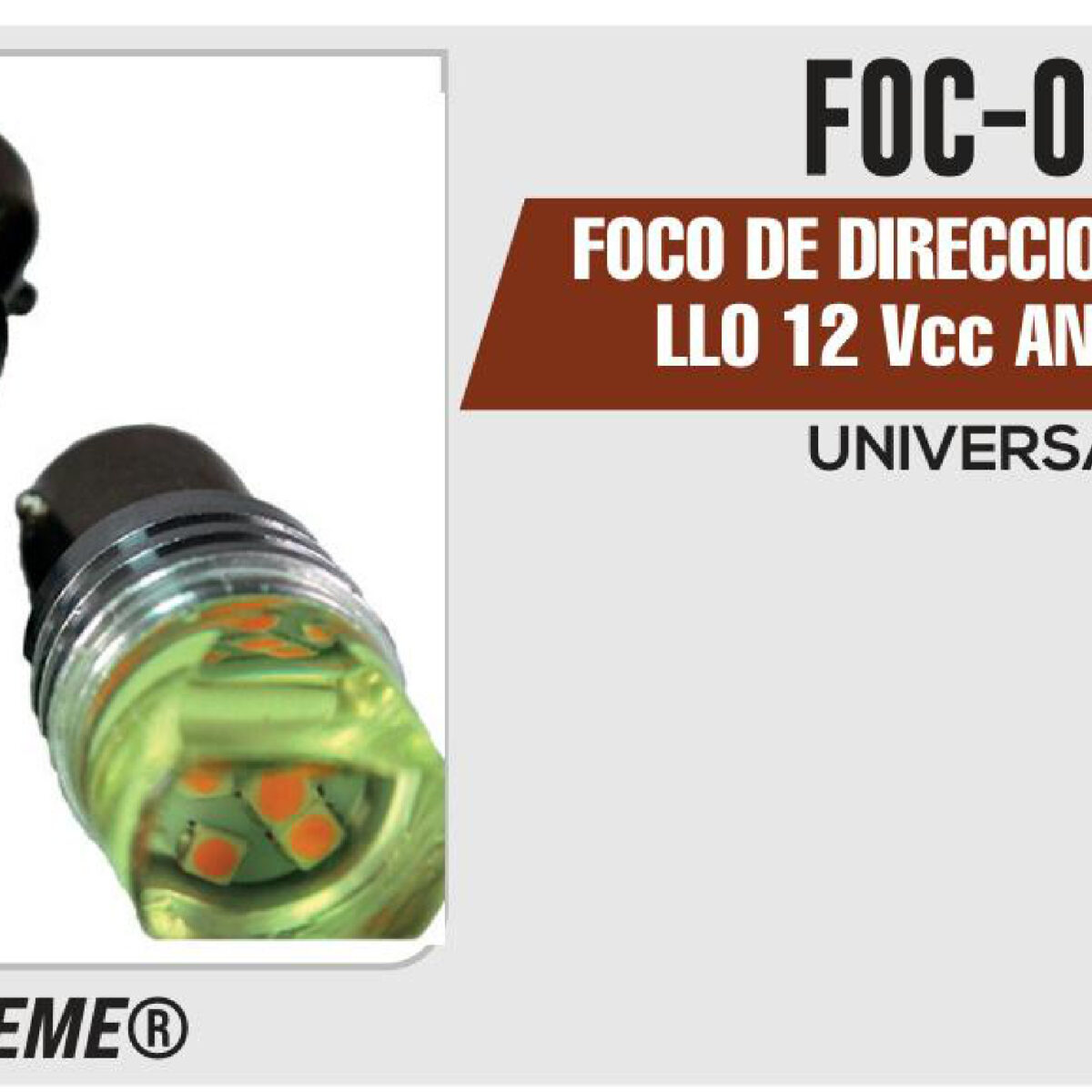 FOCO DE DIRECCIONAL AMARILLO 12Vcc ANTIGOLPES
