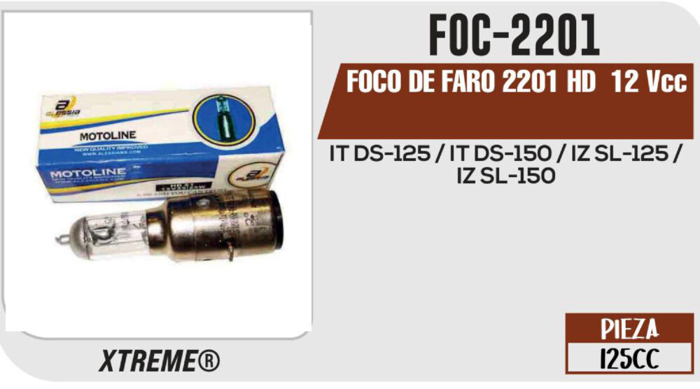 FOCO DE FARO 2201 HD  12Vcc Empaque (10 Piezas)