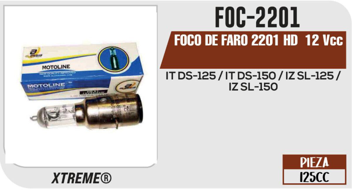 FOCO DE FARO 2201 HD  12Vcc Empaque (10 Piezas)