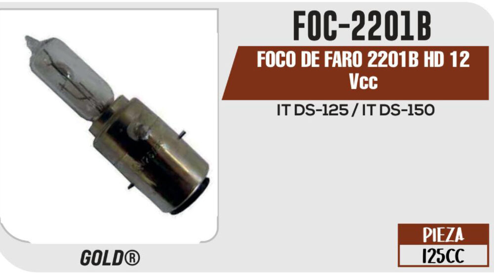 FOCO DE FARO 2201B HD 12Vcc Empaque (10 Piezas)
