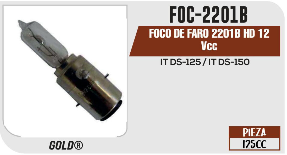 FOCO DE FARO 2201B HD 12Vcc Empaque (10 Piezas)