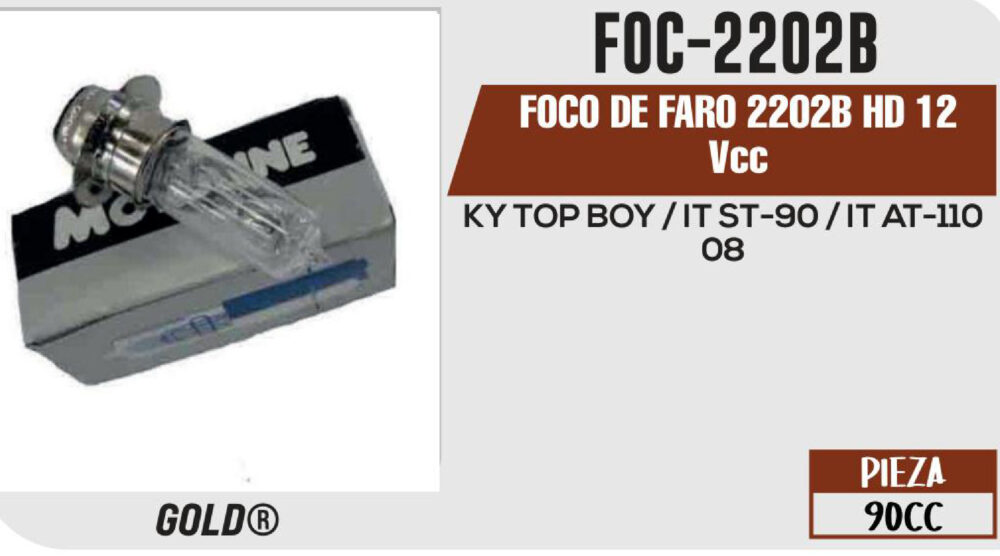 FOCO DE FARO 2202B HD 12Vcc Empaque (10 Piezas)