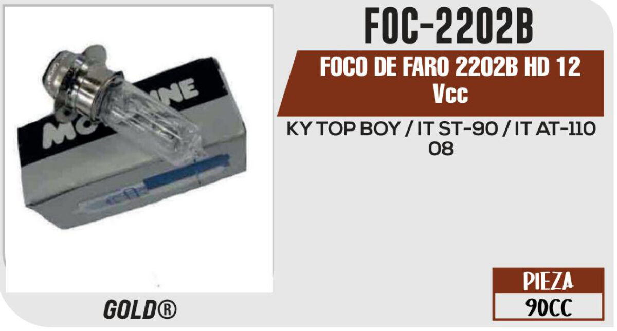 FOCO DE FARO 2202B HD 12Vcc Empaque (10 Piezas)