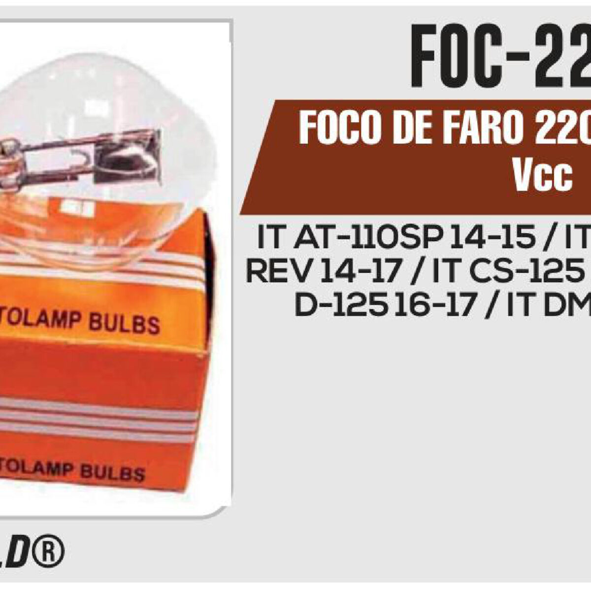 FOCO DE FARO 2203 S2 S2 12Vcc Empaque (10 Piezas)