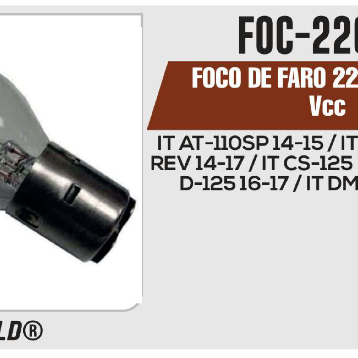 FOCO DE FARO 2203B S2 S2 12Vcc Empaque (10 Piezas)