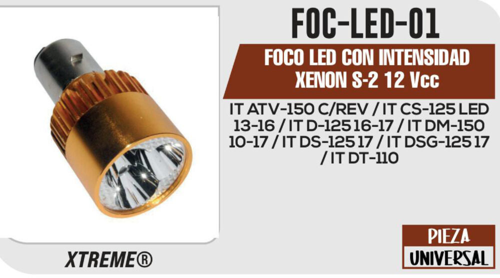 FOCO LED CON INTENSIDAD XENON S2 12Vcc