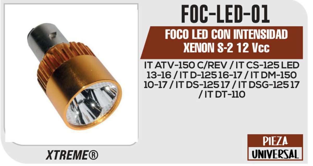 FOCO LED CON INTENSIDAD XENON S2 12Vcc