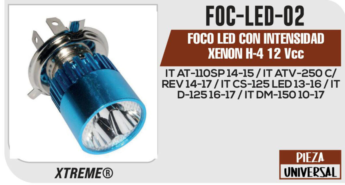 FOCO LED CON INTENSIDAD XENON H4 12Vcc