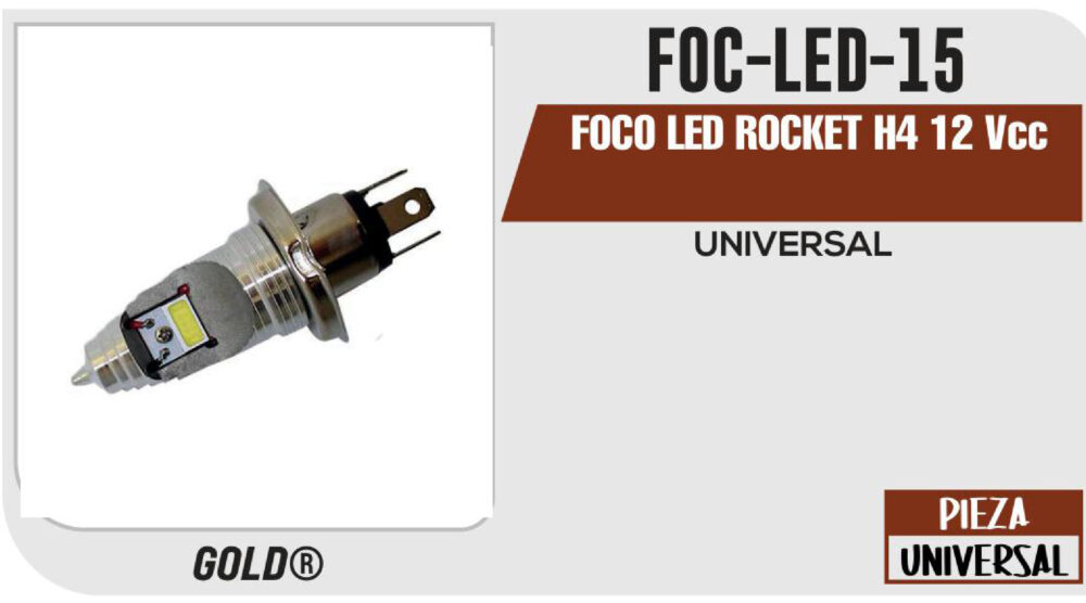 FOCO LED ROCKET H4 12Vcc