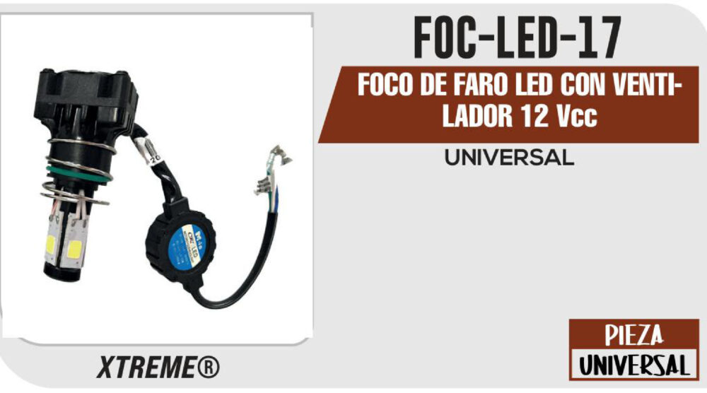 FOCO LED CON VENTILADOR 12Vcc
