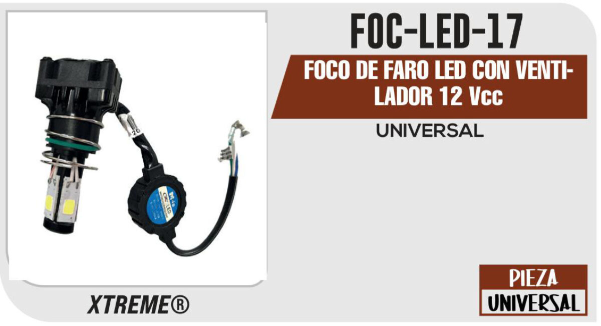 FOCO LED CON VENTILADOR 12Vcc