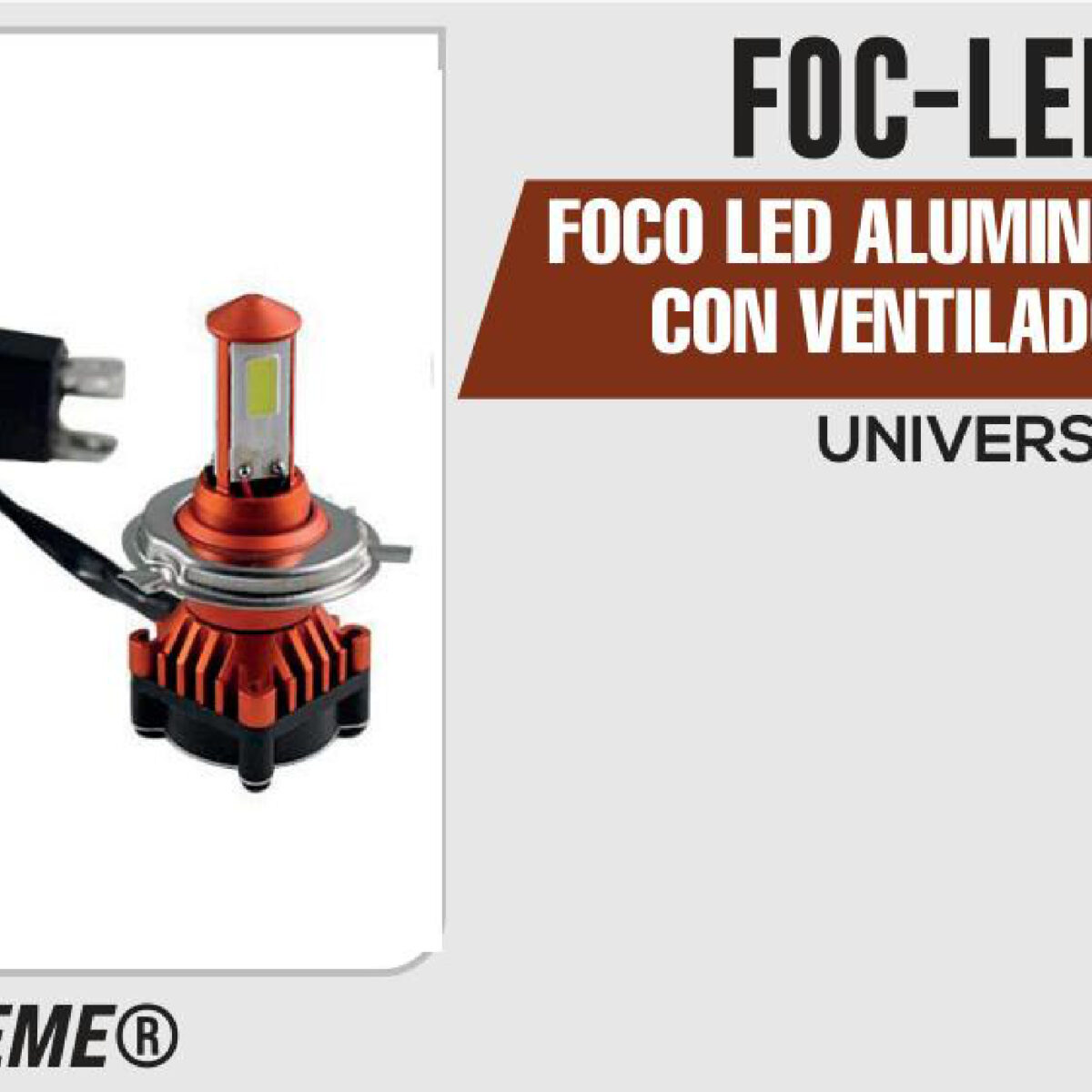 FOCO LED ALUMINIO H4 CON VENTILADOR 12Vcc