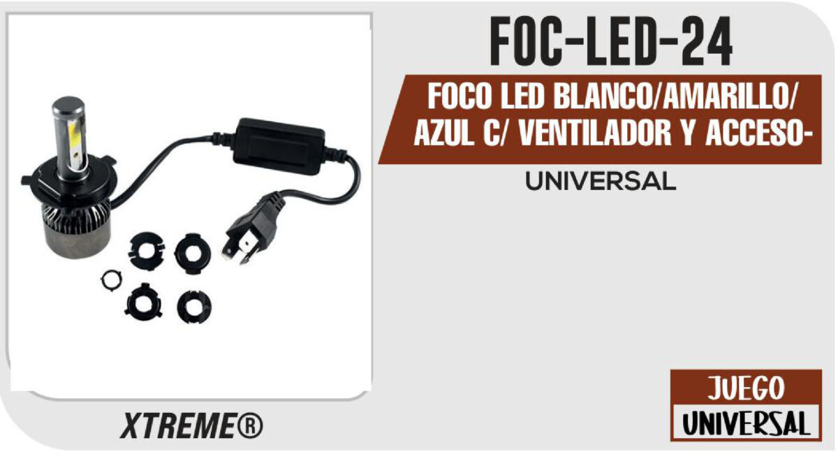 FOCO LED BLANCO/AMARILLO/AZUL C/ VENTILADOR Y ACCESORIOS 9-36 Vcc 30 W
