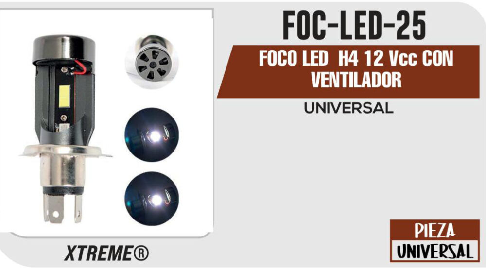 FOCO LED H4 12Vcc CON VENTILADOR