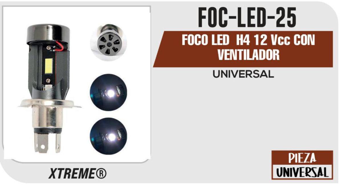 FOCO LED H4 12Vcc CON VENTILADOR
