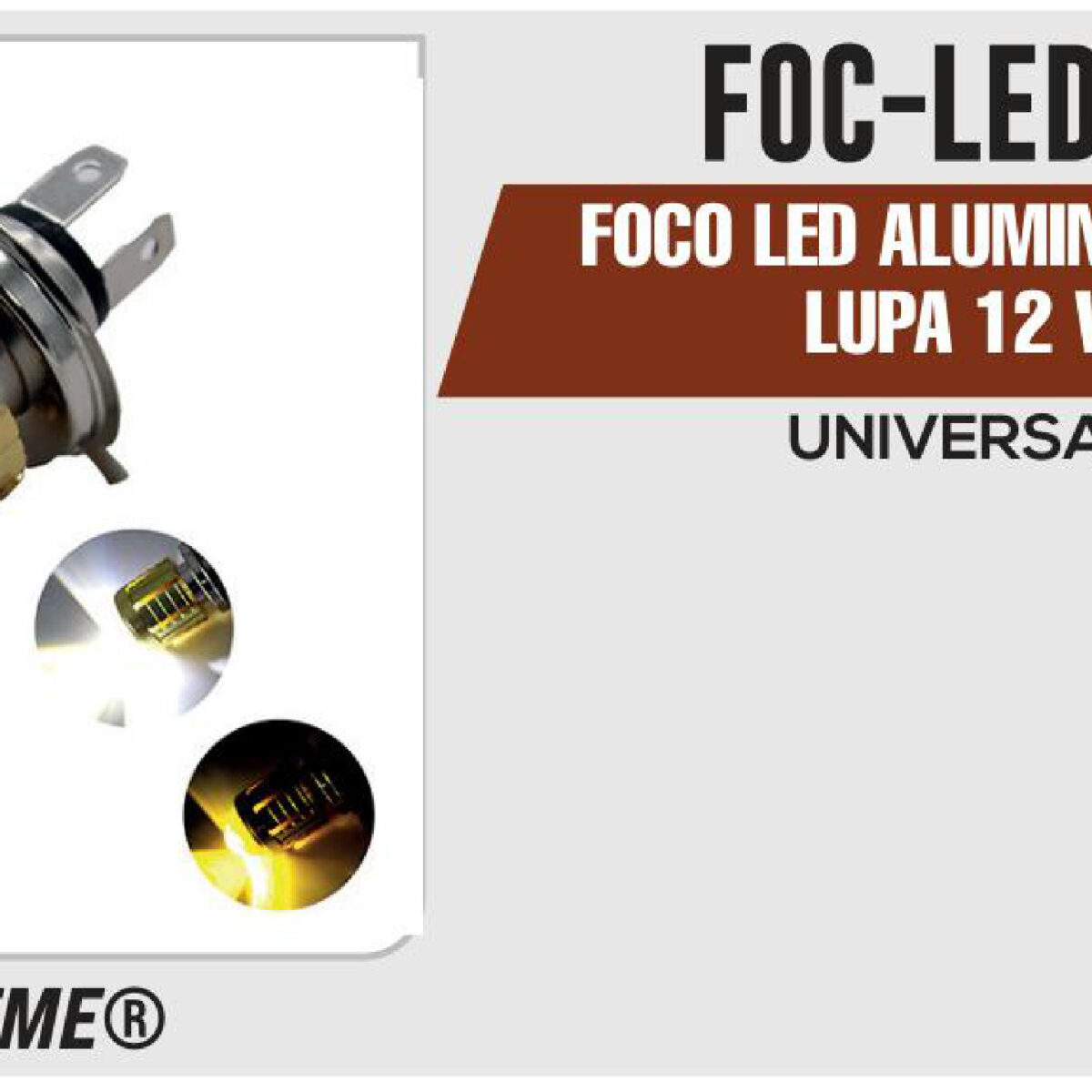 FOCO LED ALUMINIO H4 CON LUPA 12Vcc