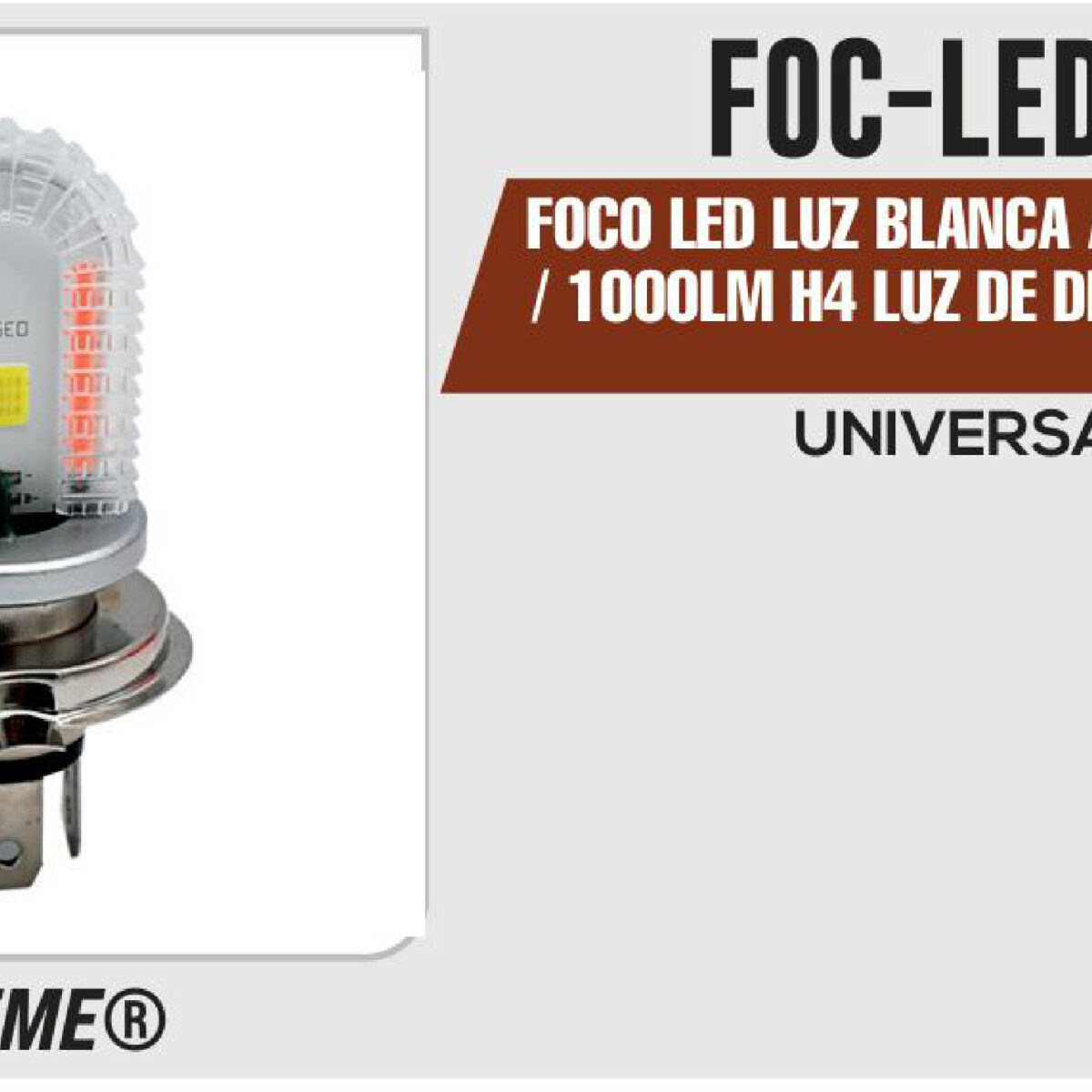 FOCO LED LUZ BLANCA ALTA-BAJA 10W / 1000LM H4 LUZ DE DIA ROJA 12Vcc
