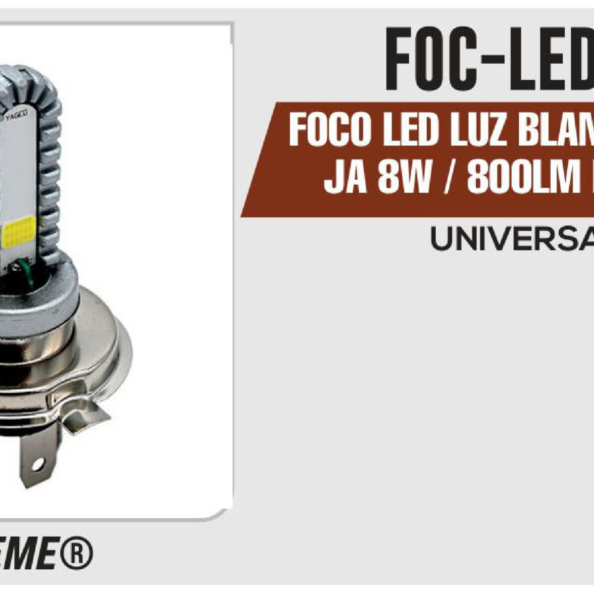 FOCO LED LUZ BLANCA ALTA-BAJA 8W / 800LM H4 12Vcc