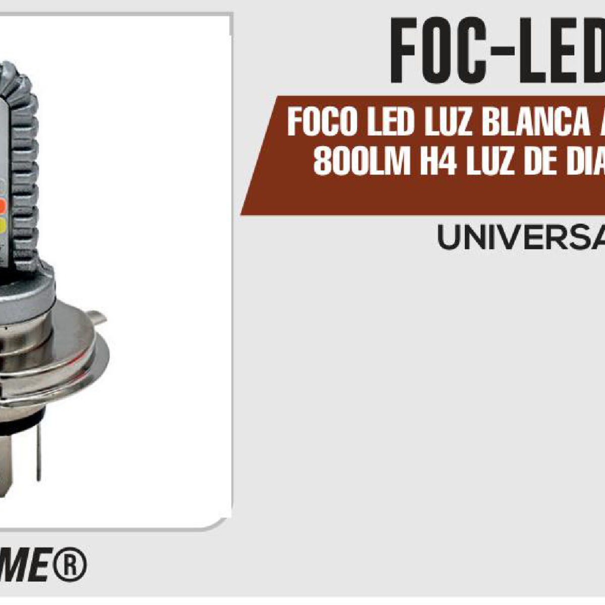 FOCO LED LUZ BLANCA ALTA-BAJA 8W / 800LM H4 LUZ DE DIA AZUL 12Vcc