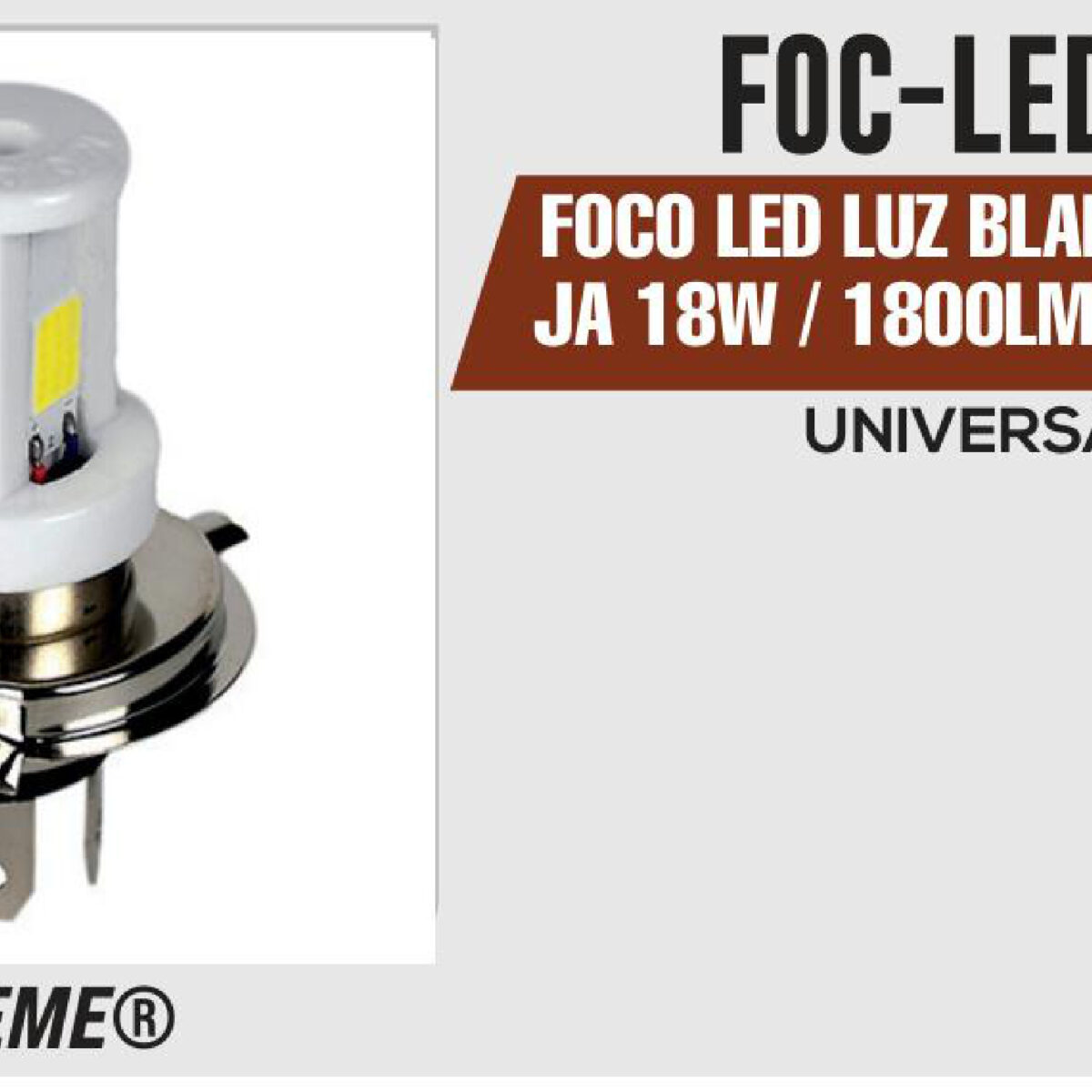 FOCO LED LUZ BLANCA ALTA-BAJA 18W / 1800LM H4 8-80 Vcc / Vca