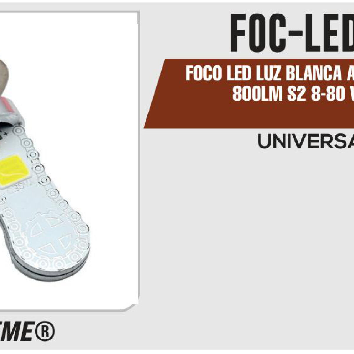 FOCO LED LUZ BLANCA ALTA-BAJA 8W / 800LM S2 8-80 Vcc / Vca