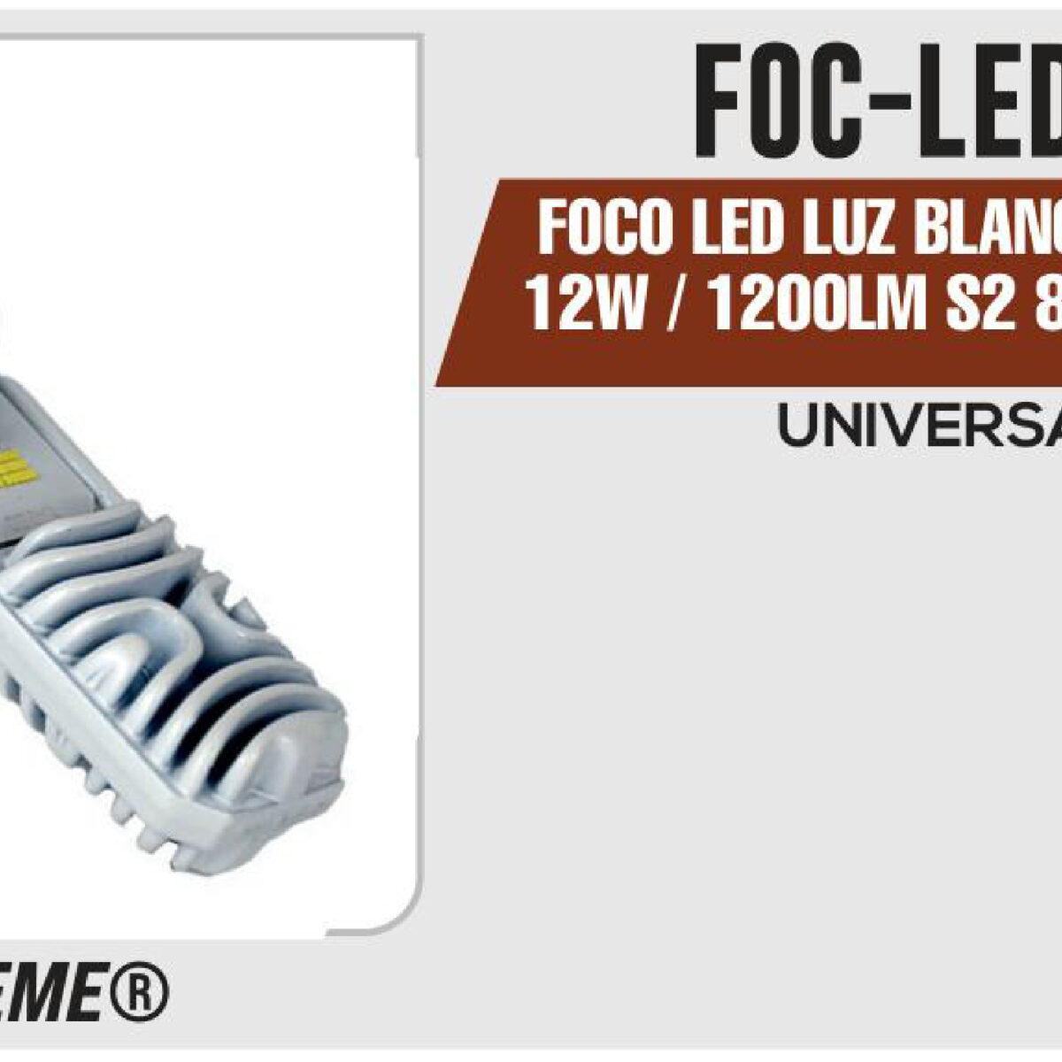 FOCO LED LUZ BLANCA ALTA-BAJA 12W / 1200LM S2 8-80 Vcc / Vca