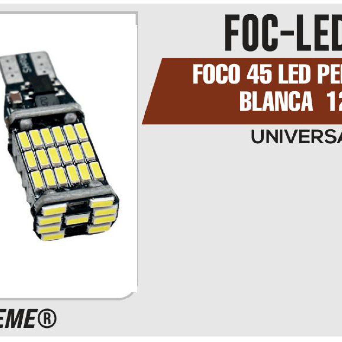 FOCO 45 LED PELLIZCO LUZ BLANCA 12Vcc