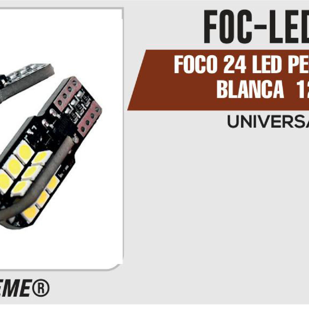 FOCO 24 LED PELLIZCO LUZ BLANCA 12Vcc