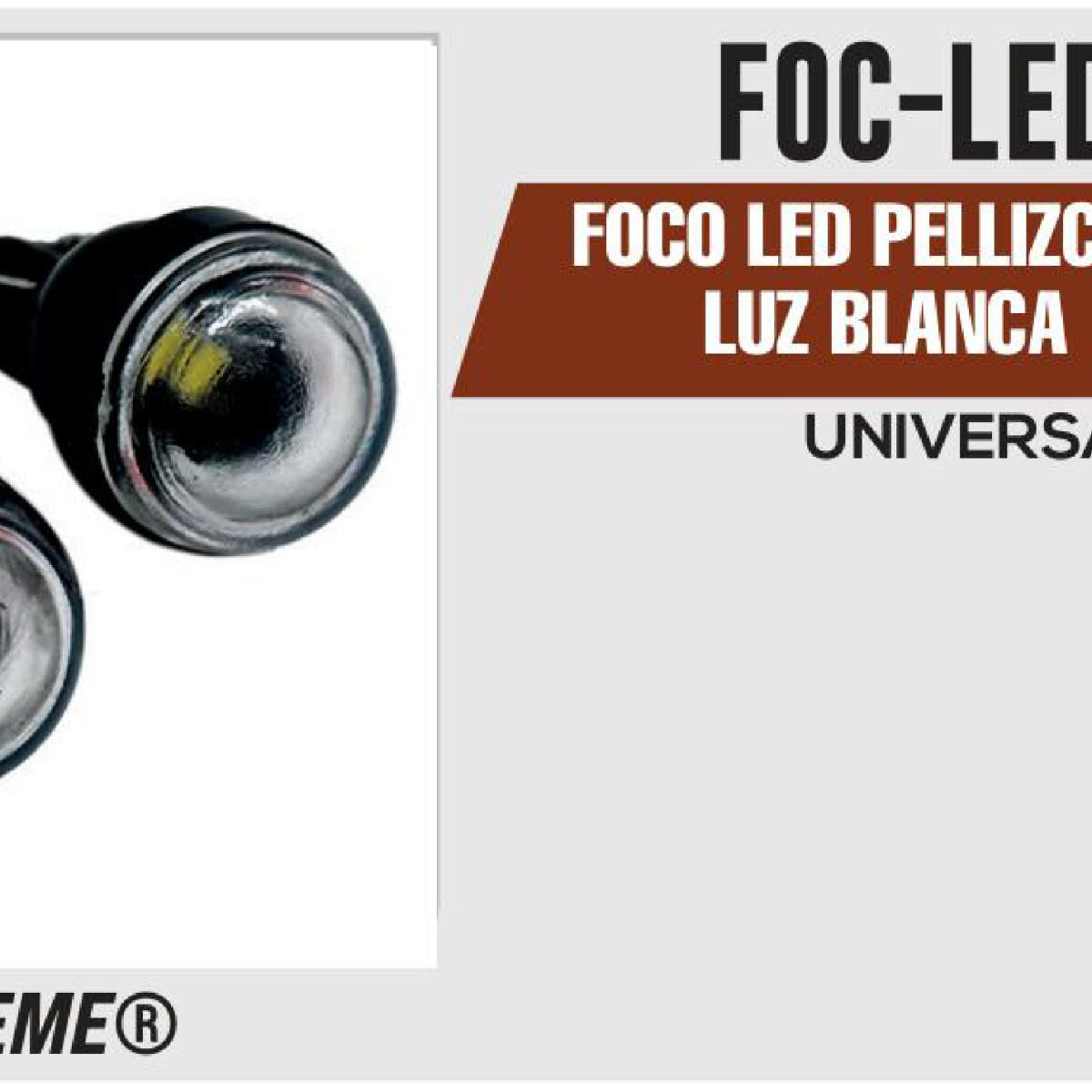 FOCO LED PELLIZCO CON LUPA LUZ BLANCA 12Vcc