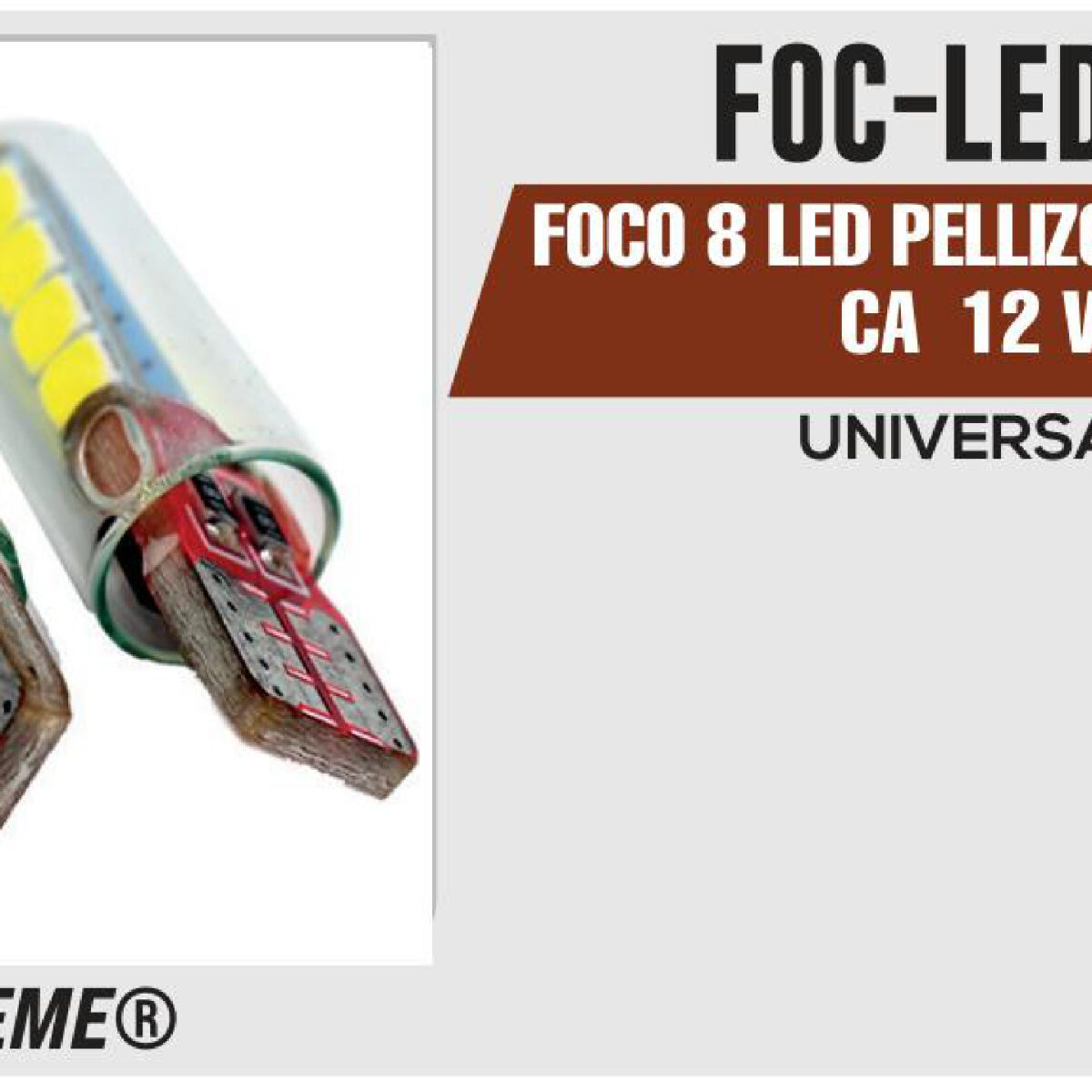 FOCO 8 LED PELLIZCO LUZ BLANCA 12Vcc