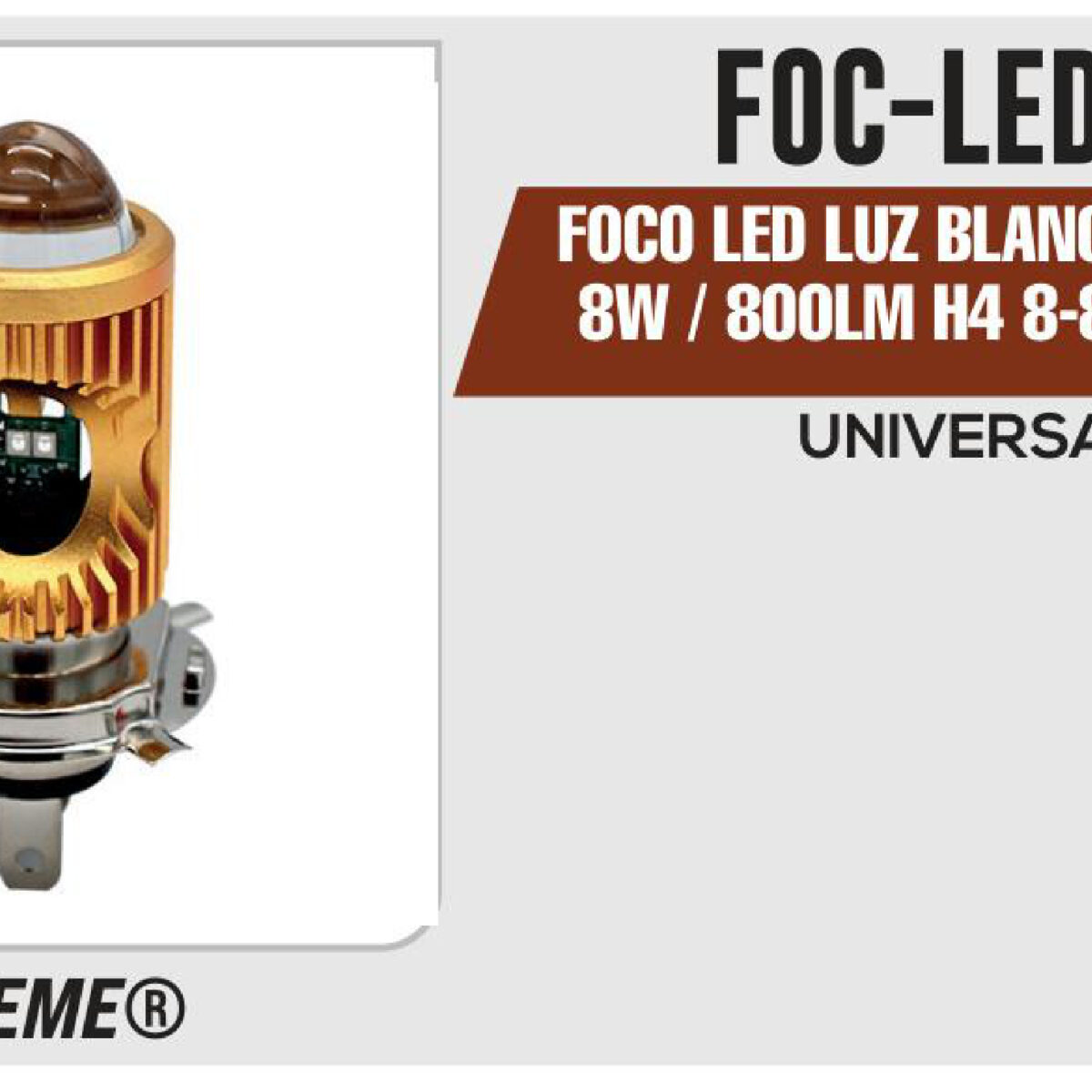 FOCO LED LUZ BLANCA ALTA-BAJA 8W / 800LM H4 8-80 Vcc / Vca