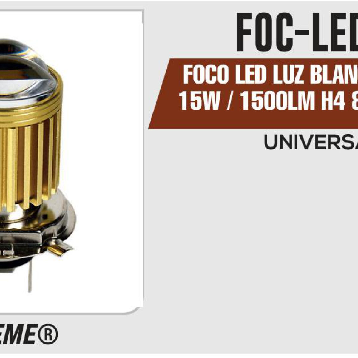 FOCO LED LUZ BLANCA ALTA-BAJA 15W / 1500LM H4 8-80 Vcc / Vca