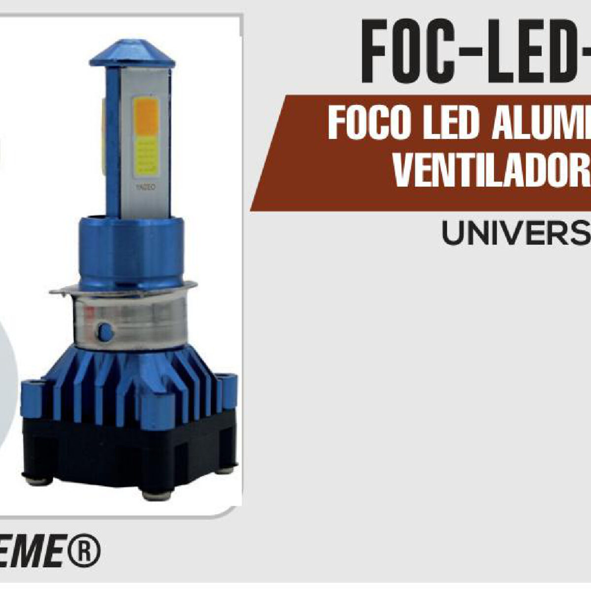 FOCO LED ALUMINIO H4 CON VENTILADOR 12Vcc