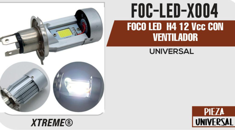 FOCO LED H4 12Vcc CON VENTILADOR