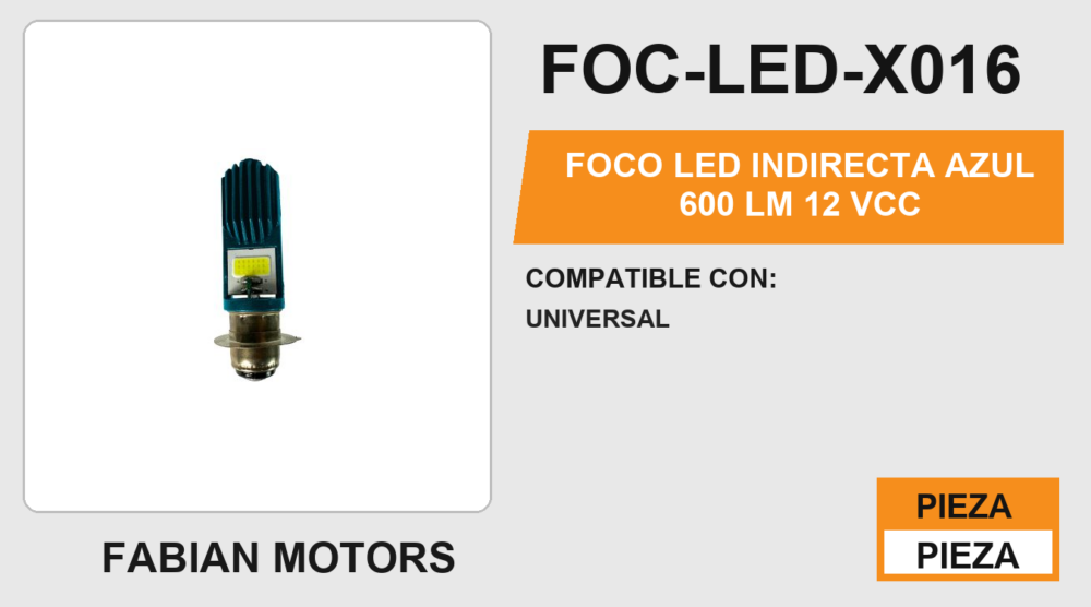 FOCO LED INDIRECTA AZUL 600 LM 12Vcc