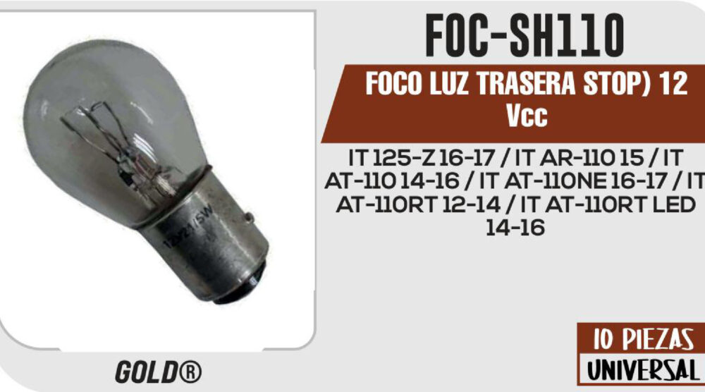 FOCO LUZ TRASERA STOP 12Vcc