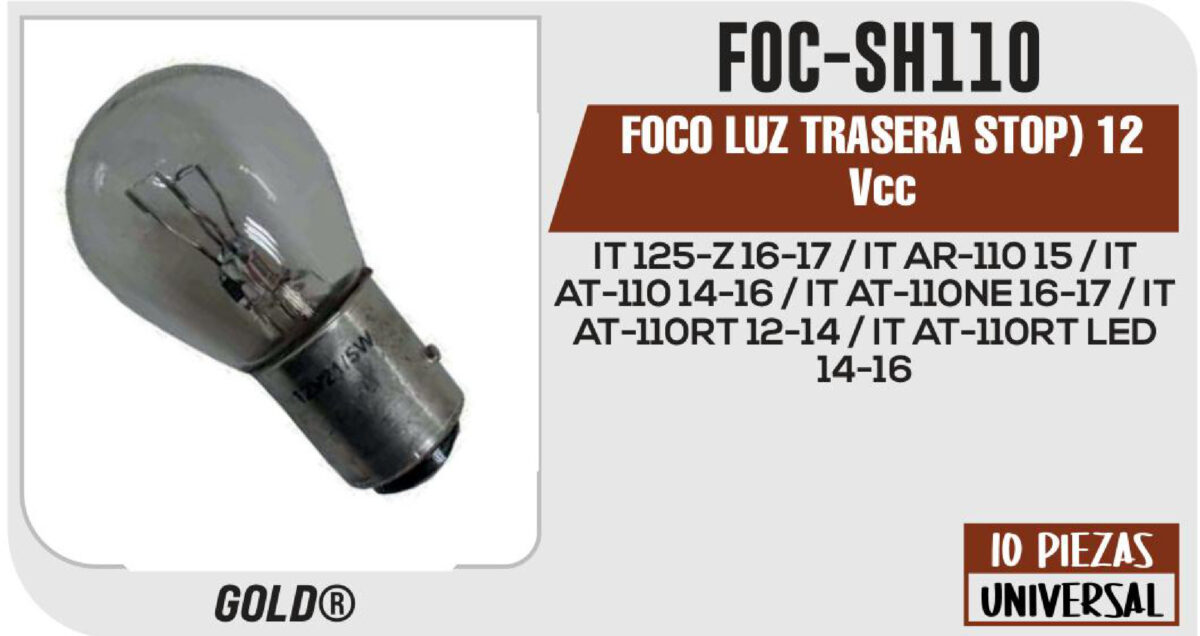 FOCO LUZ TRASERA STOP 12Vcc