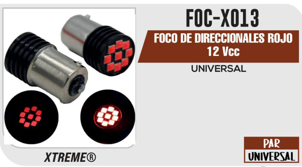 FOCO DE DIRECCIONALES ROJO 12Vcc