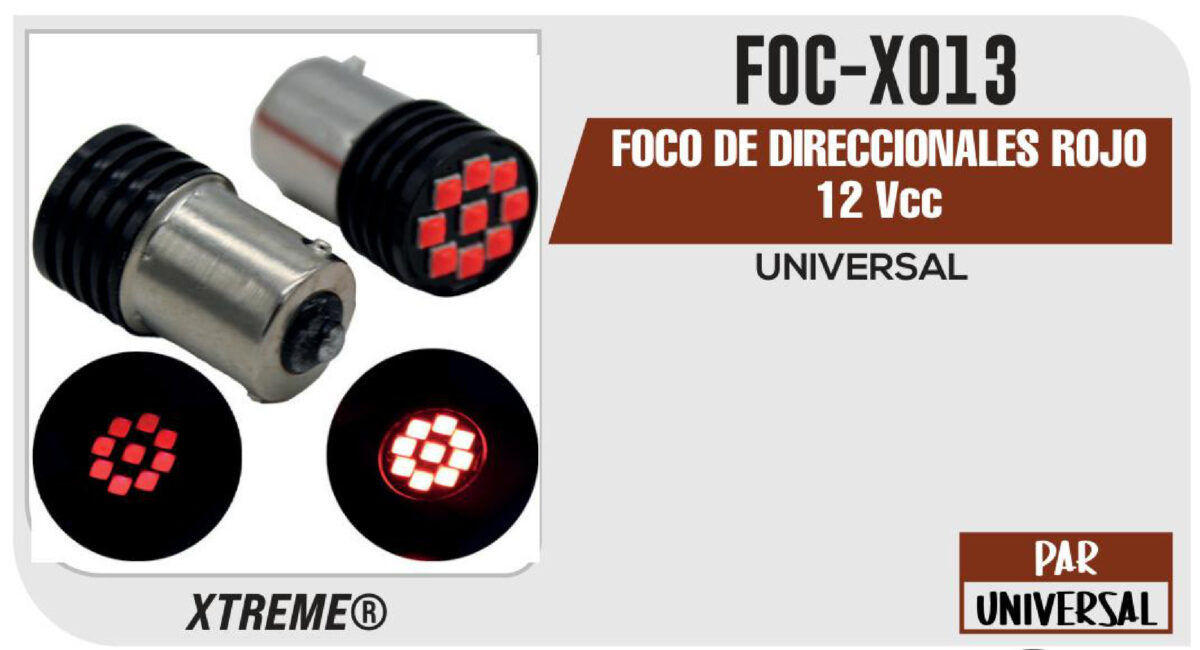 FOCO DE DIRECCIONALES ROJO 12Vcc