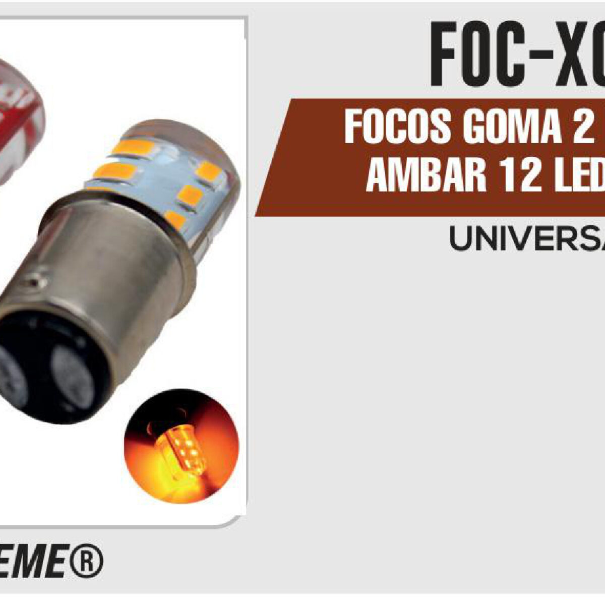 FOCOS GOMA 2 ROJOS Y 2 AMBAR 12 LEDS 12Vcc