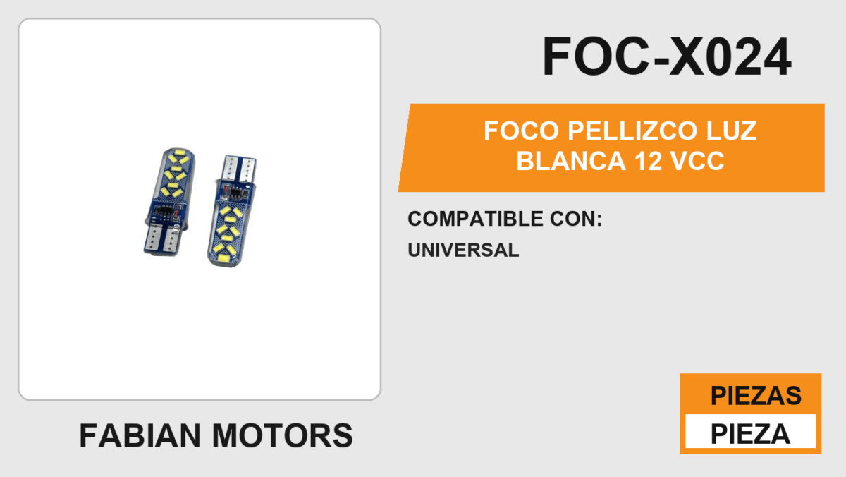 FOCO PELLIZCO LUZ BLANCA 12Vcc