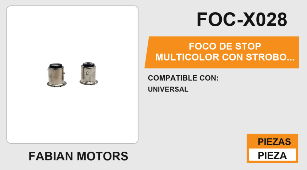 FOCO DE STOP MULTICOLOR CON STROBO 12Vcc