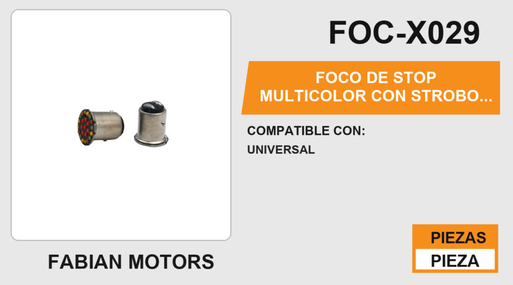 FOCO DE STOP MULTICOLOR CON STROBO 12Vcc