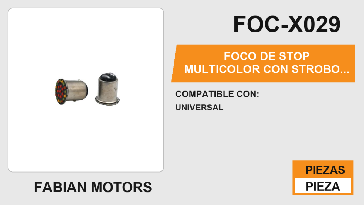 FOCO DE STOP MULTICOLOR CON STROBO 12Vcc