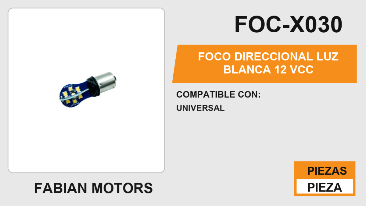 FOCO DIRECCIONAL LUZ BLANCA  12 Vcc