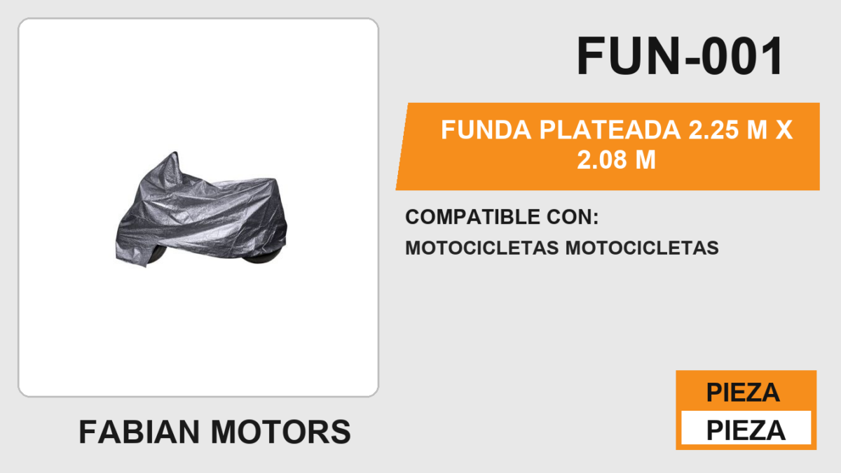FUNDA PLATEADA 2.25 m X 2.08 m