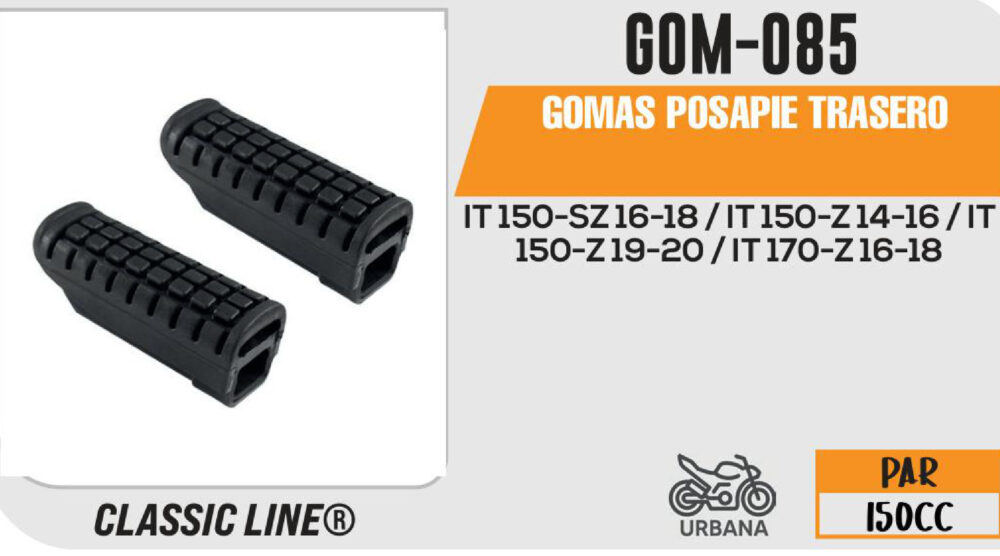 GOMAS POSAPIE TRASERO ENTRADA CUARADA